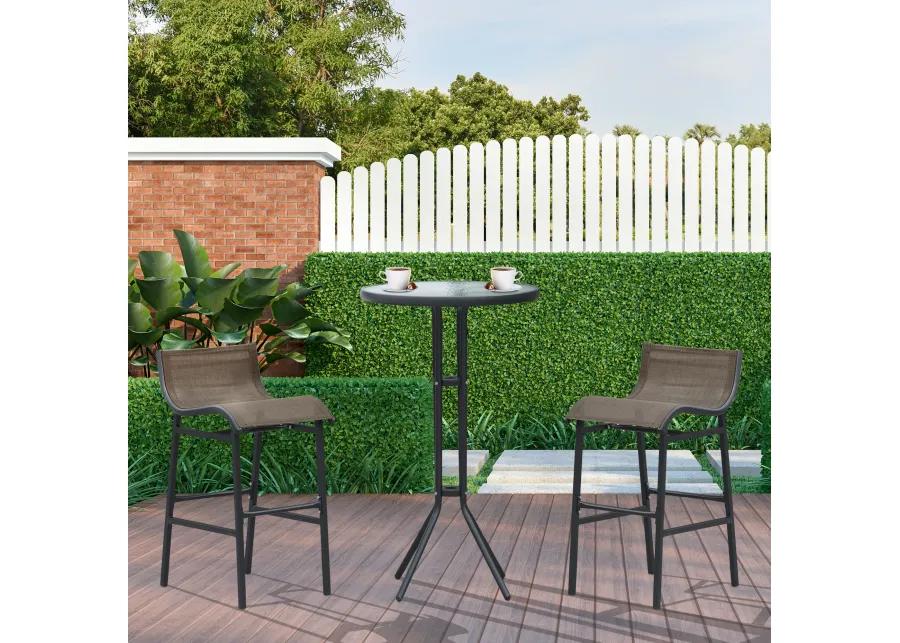 3pc Outdoor Patio Bar Table Chairs Bistro Set Garden Pool Backyard Furniture