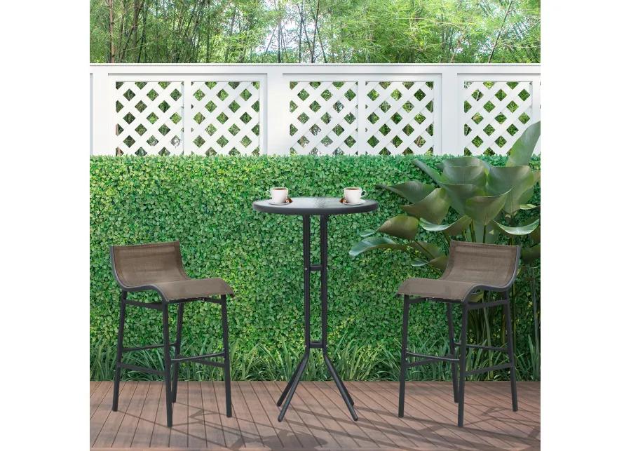 3pc Outdoor Patio Bar Table Chairs Bistro Set Garden Pool Backyard Furniture