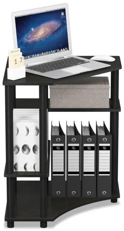 Furinno Furinno Turn-N-Tube Space Saving Corner Desk with Shelves, Espresso/Black 16098EX/BK