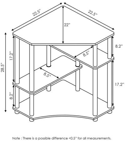 Furinno Furinno Turn-N-Tube Space Saving Corner Desk with Shelves, Espresso/Black 16098EX/BK