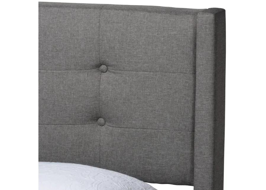 Baxton Studio Casol Mid-Century Modern Transitional Grey Fabric Upholstered Full Size Platform Bed