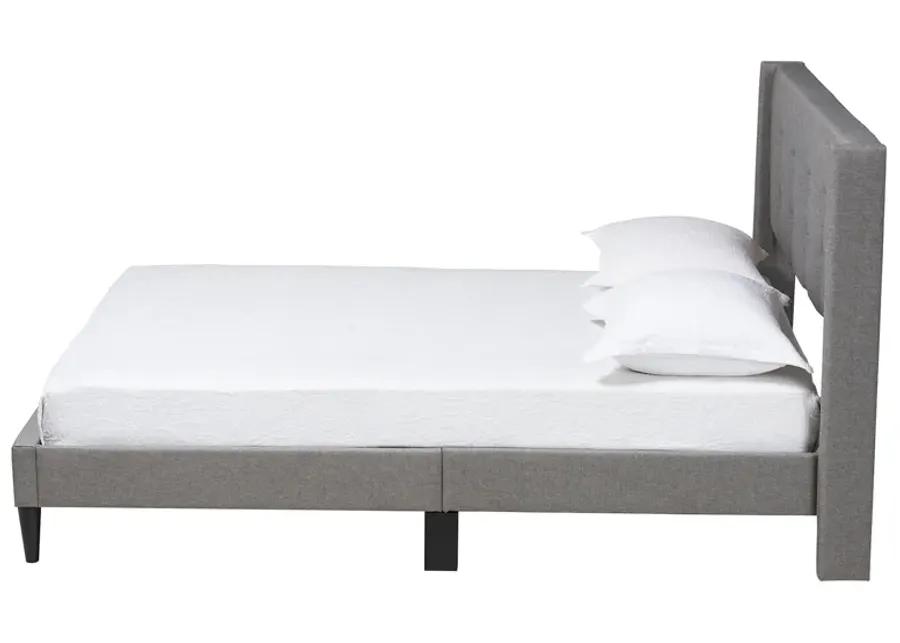 Baxton Studio Casol Mid-Century Modern Transitional Grey Fabric Upholstered Full Size Platform Bed