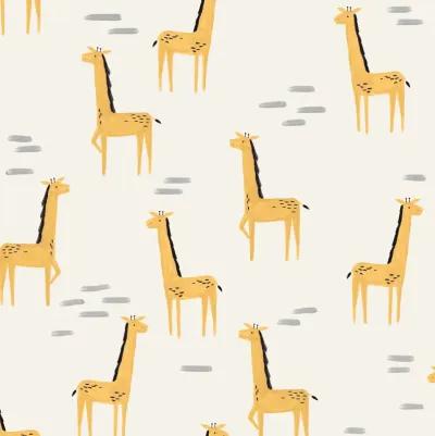 Lambs & Ivy Signature Giraffe Organic Cotton Fitted Crib Sheet - White/Yellow