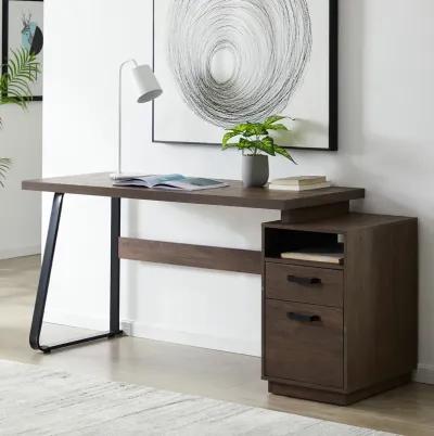 Home Office Computer Desk With Drawers/Hanging Letter-Size Files, 65 Inch Writing Study Table