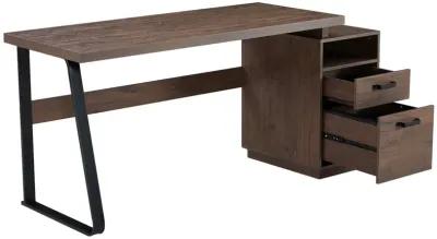 Home Office Computer Desk With Drawers/Hanging Letter-Size Files, 65 Inch Writing Study Table