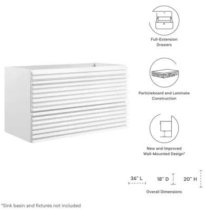 Render 36" Wall-Mount Bathroom Vanity Cabinet