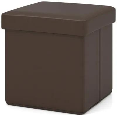 Upholstered Square Footstool with PVC Leather Surface for Bedroom