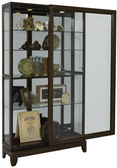 Two Way Sliding Door Curio in Chocolate Cherry