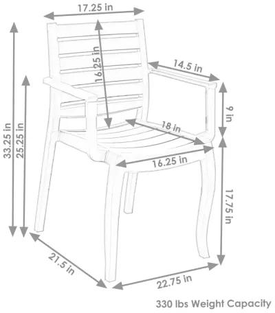 Sunnydaze Illias Plastic Stackable Patio Armchair