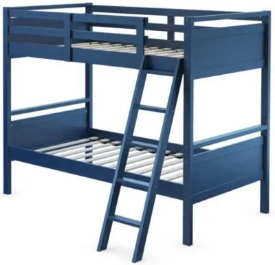 Twin Over Twin Bunk Bed Convertible 2 Individual Beds Wooden