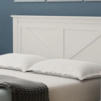 Glenwillow Home Farmhouse Wood Platform Bed in King - White