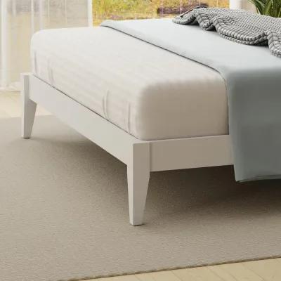 Glenwillow Home Farmhouse Wood Platform Bed in King - White