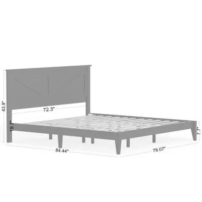 Glenwillow Home Farmhouse Wood Platform Bed in King - White