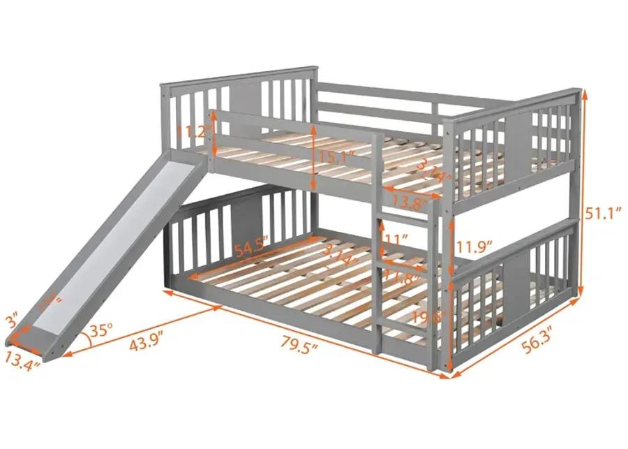 Full Over Full Bunk Bed With Ladder With Slide