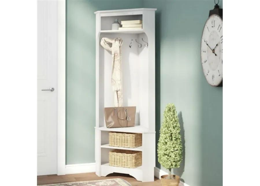 Hivvago Tall Sturdy Entryway Corner Hall Tree White