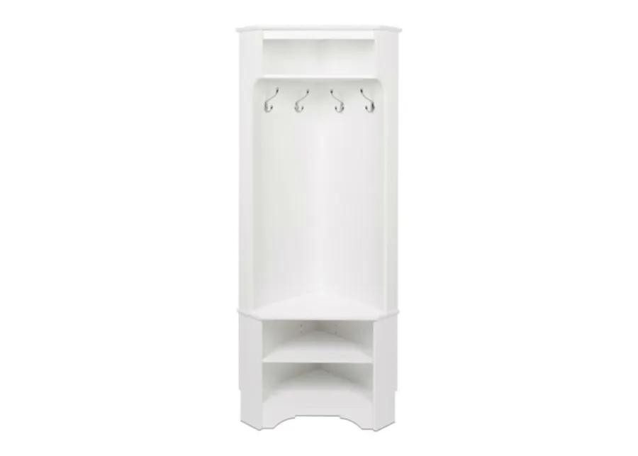 Hivvago Tall Sturdy Entryway Corner Hall Tree White