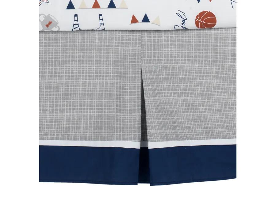 Lambs & Ivy Hall of Fame Sports Animals 5-Piece Crib Bedding Set - Gray/Blue