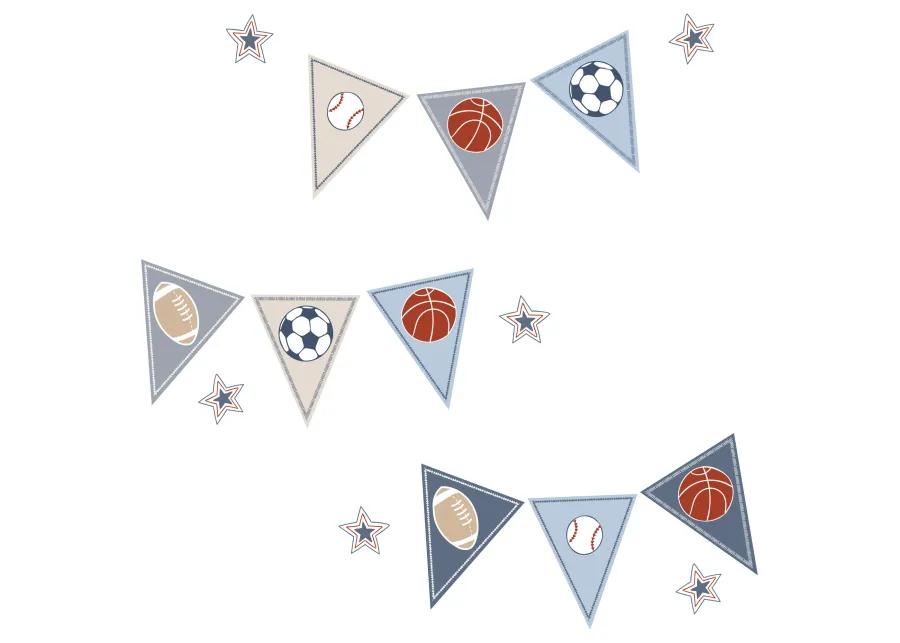 Lambs & Ivy Hall of Fame Sports Animals 5-Piece Crib Bedding Set - Gray/Blue