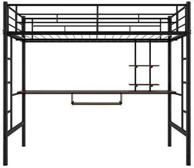 Merax Classic  MDF Loft Bed with Desk and Shelf