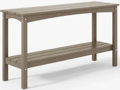 WestinTrends 55" Outdoor Patio HDPE Adirondack 2-Tier Shelf Console Table