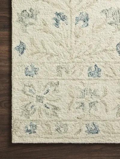 Norabel NOR02 Ivory/Grey 5' x 7'6" Rug