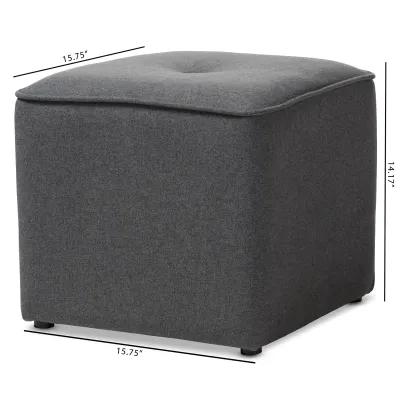 Baxton Studio Corinne Modern and Contemporary Dark Grey Fabric Upholstered Ottoman