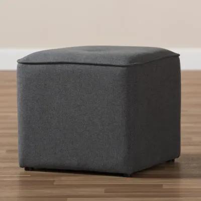 Baxton Studio Corinne Modern and Contemporary Dark Grey Fabric Upholstered Ottoman