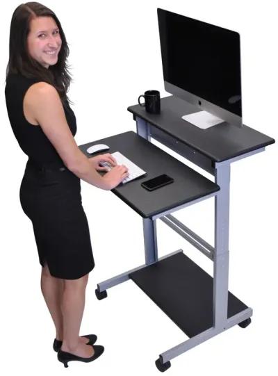 Hivvago Mobile 31.5-inch Stand Up Computer Desk in Black