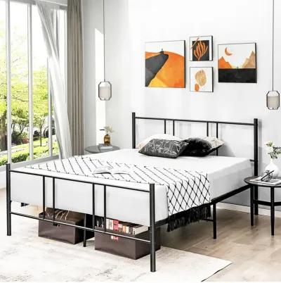 Full/Queen Size Platform Bed Frame with High Headboard