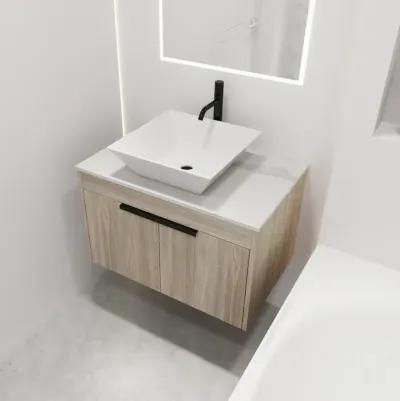 30" Modern Design Float Bathroom Vanity With Ceramic Basin Set