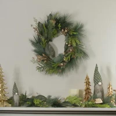 5' Leaves  Berry and Cedar Artificial Christmas Garland - Unlit