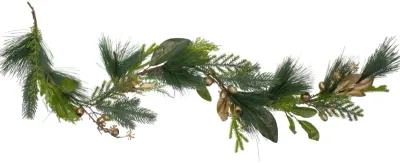 5' Leaves  Berry and Cedar Artificial Christmas Garland - Unlit