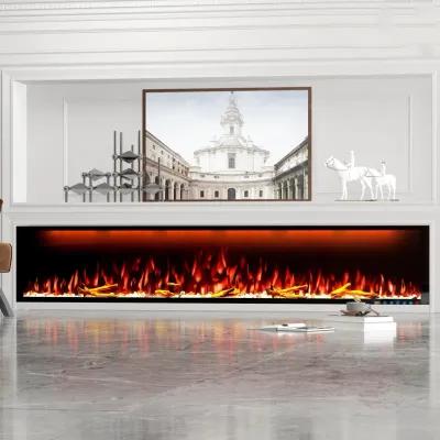 MONDAWE 88" Wall Mounted Embedded Electric Fireplace, 60Hz, 110-120 Volt, 1500W, With Overheat Protection Device