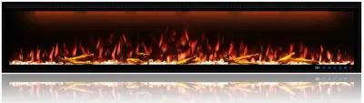 MONDAWE 88" Wall Mounted Embedded Electric Fireplace, 60Hz, 110-120 Volt, 1500W, With Overheat Protection Device