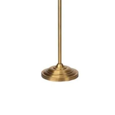 69 Inch Metal Floor Lamp with Clear Cone Glass Shade, Brass-Benzara