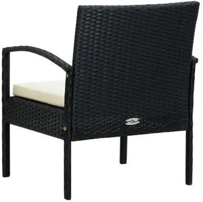 vidaXL Garden Chair with Cushion Poly Rattan Black