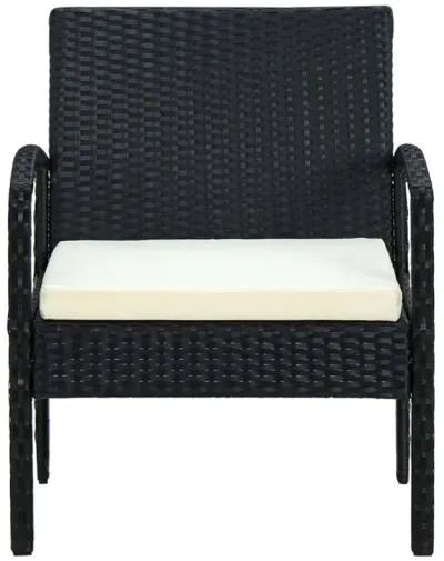 vidaXL Garden Chair with Cushion Poly Rattan Black