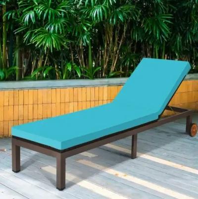 Hivvago Patio Chaise Lounge Chair Outdoor Rattan Lounger Recliner Chair