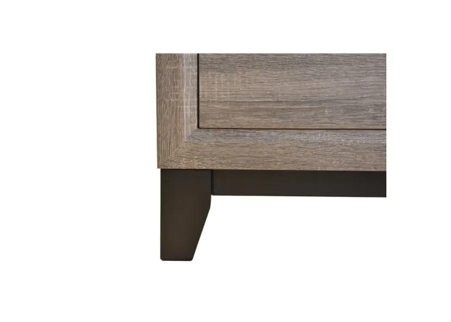 Sierra Contemporary Style 2Drawer Nightstand Made With Wood In Gray