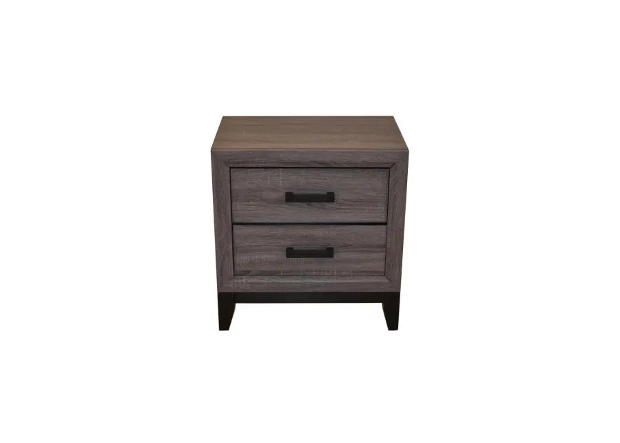 Sierra Contemporary Style 2Drawer Nightstand Made With Wood In Gray