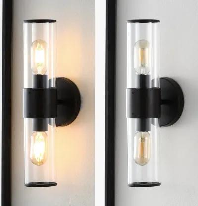 Quinn Farmhouse Industrial Iron/Acrylic LED Sconce