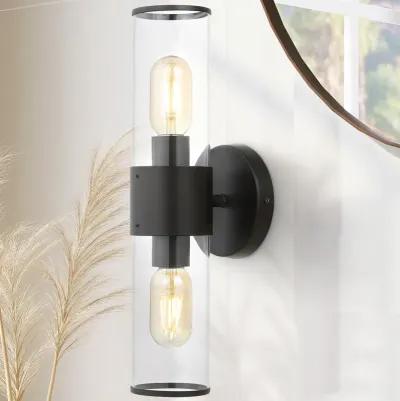 Quinn Farmhouse Industrial Iron/Acrylic LED Sconce