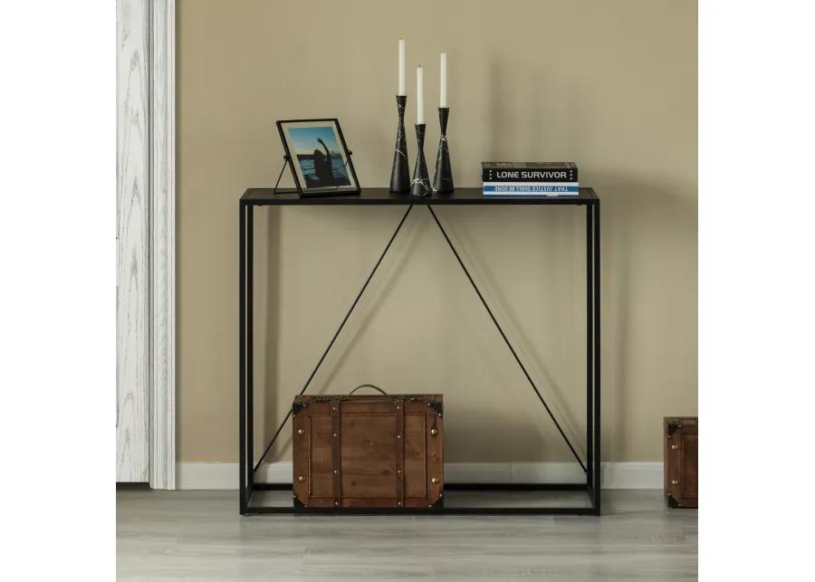 Modern Display Metal Console Table, for Dining, Entryway and Hallway, Black