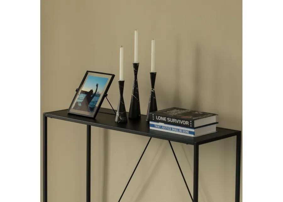 Modern Display Metal Console Table, for Dining, Entryway and Hallway, Black