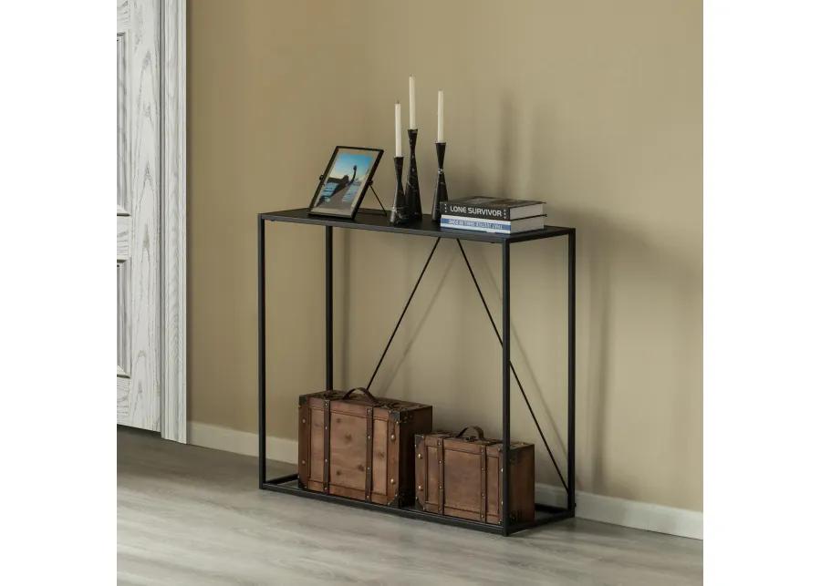 Modern Display Metal Console Table, for Dining, Entryway and Hallway, Black