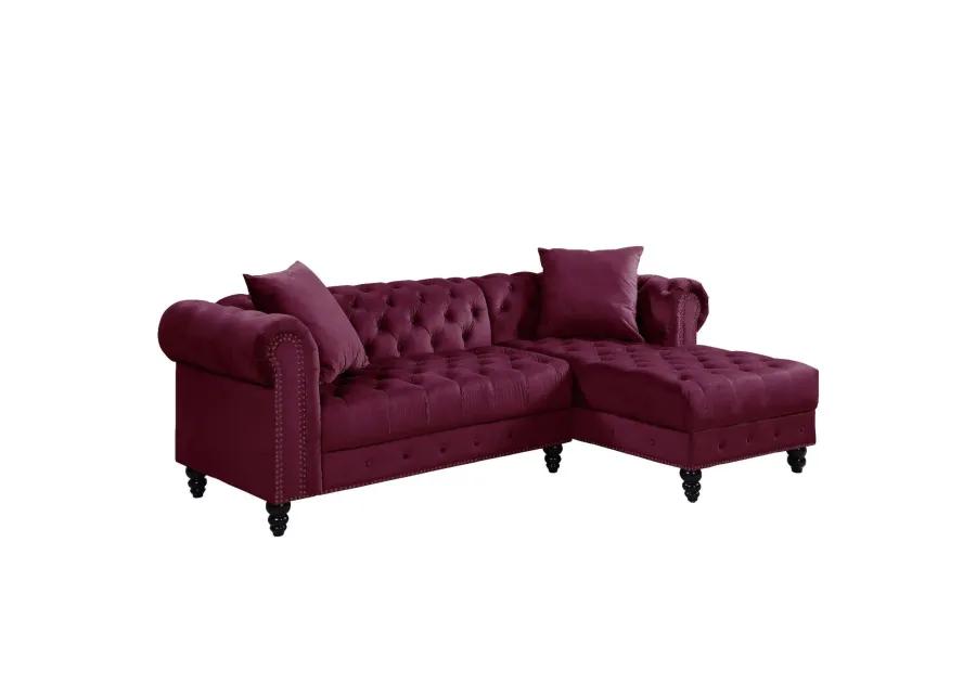 Sectional Sofa with 2 Pillows Velvet Sleek and Comfortable Seating for Your Living Space