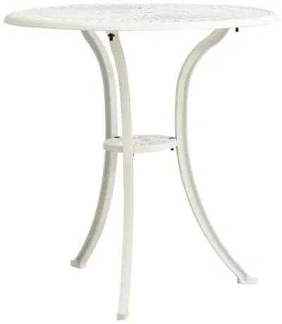 vidaXL Garden Table White 24.4"x24.4"x25.6" Cast Aluminum