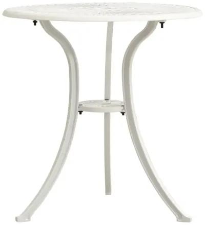 vidaXL Garden Table White 24.4"x24.4"x25.6" Cast Aluminum