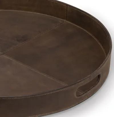 Derby Round Leather Tray