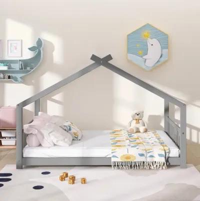 Merax Full Size House Bed Wood Bed